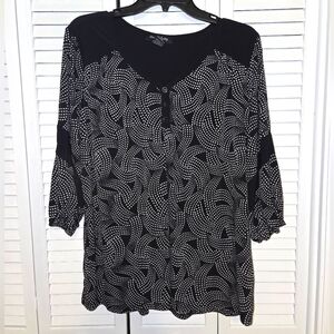 Elie McCarthy Women's 2X 3/4 Sleeve Blouse